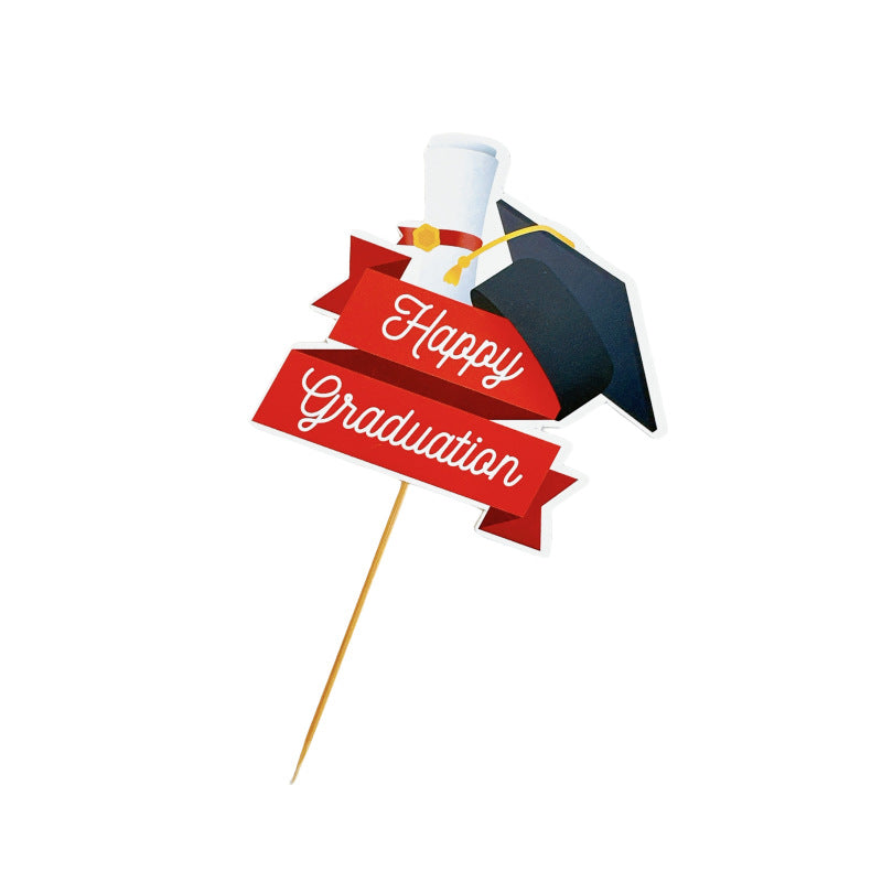 Wholesale 5PCS/PACK Graduation Season Acrylic Paper Cake Card Decoration